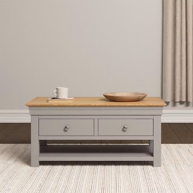 Seconique Classic Oak Rectangular Coffee Table in Grey