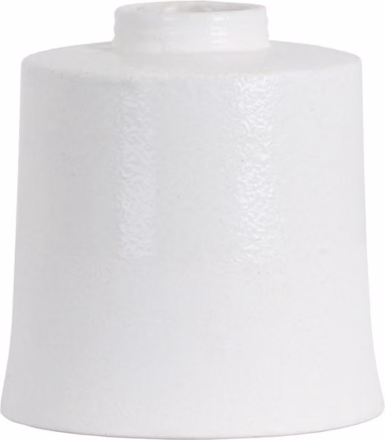KDMK Large Cylindrical Ceramic Tabletop Vase in White and Grey, H 26.0 cm x W 25.0 cm x D 25.0 cm