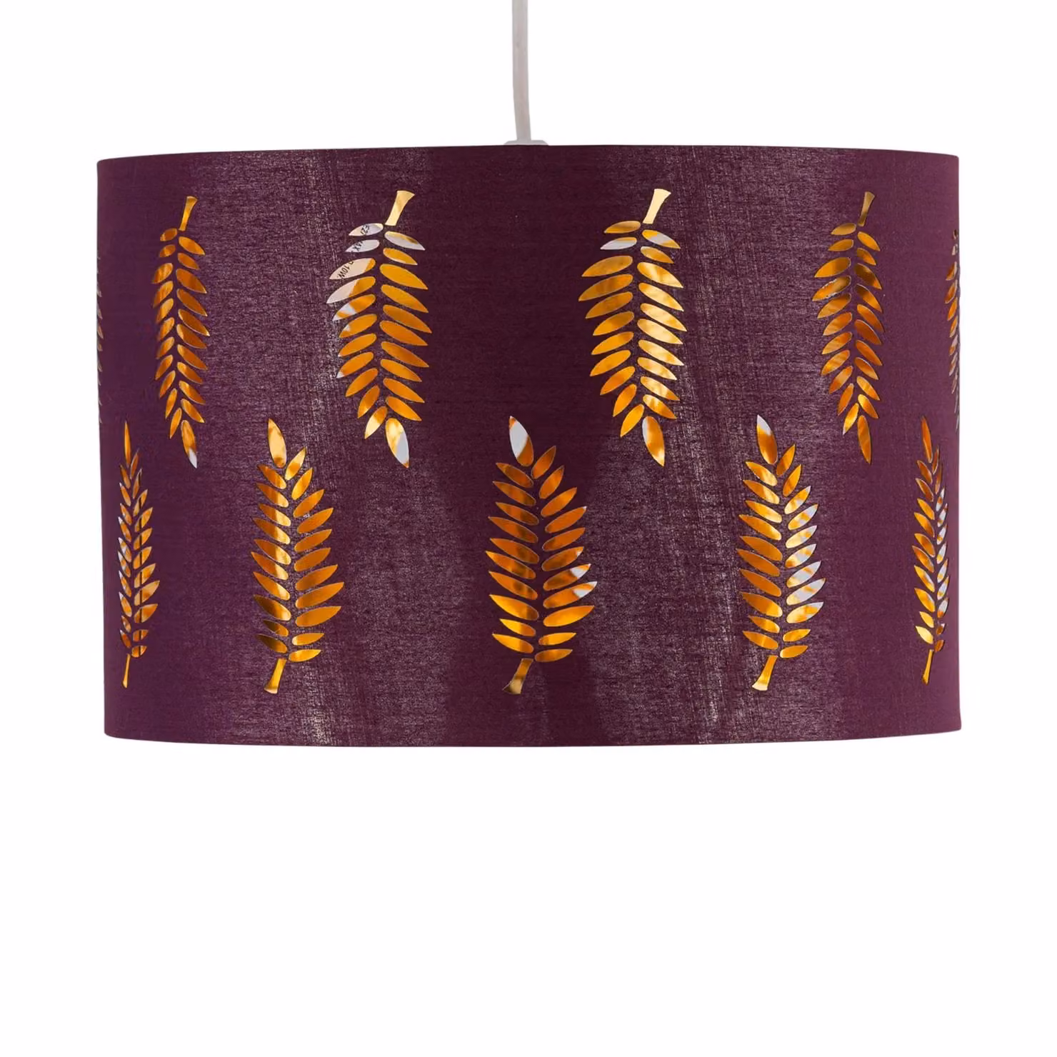 First Choice Lighting Fern Easy Fit Pendant Lightshade in Red and Gold/Brass, Diameter: 25 cm – 2