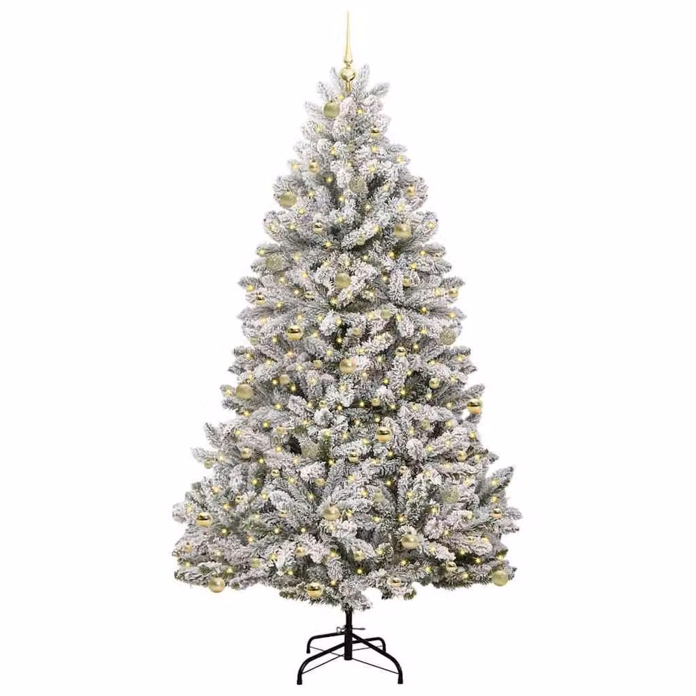 Berkfield Home Artificial Christmas Tree in Green and White, Height: 240 cm – 3