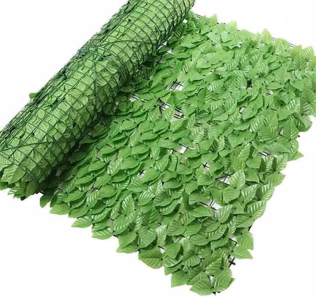 NESTLUNE Artificial Hedge Green Ivy Leaf Privacy Fence, W: 600 cm, H: 100 cm, D: 15 cm – 1