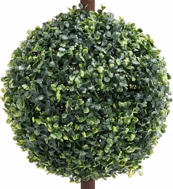 Berkfield Home Lush Artificial Ball Shaped Boxwood Plant in Green with Pot, Height: 118 cm