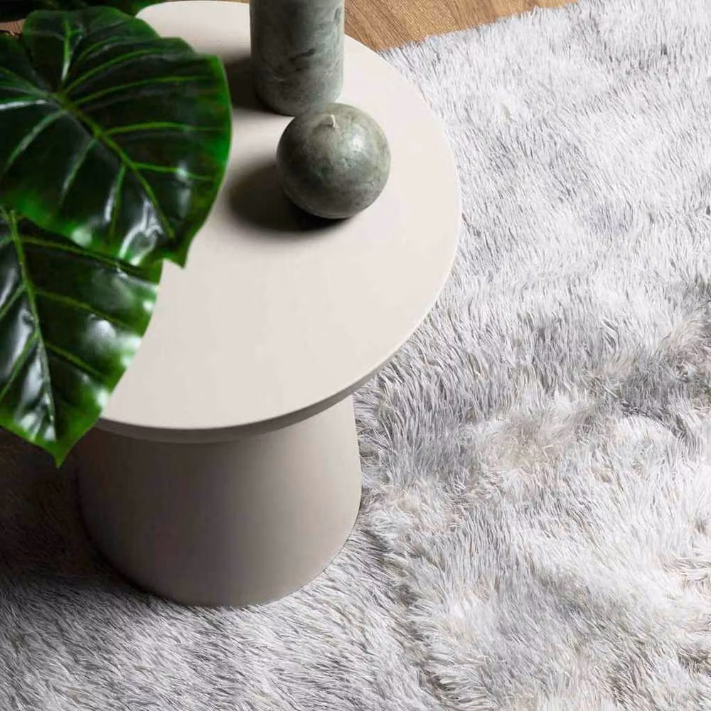 Berkfield Home NAVARRA Shaggy High Pile Rug, Light Grey, W/D/H: 120 x 120 x 1 cm – 2