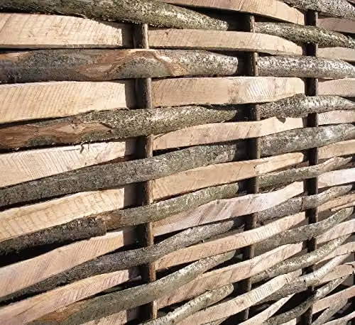 Papillon Split Hazel Hurdle Woven Wattle Garden Fence Panel, Brown, H 180 cm x W 90 cm x D 9 cm