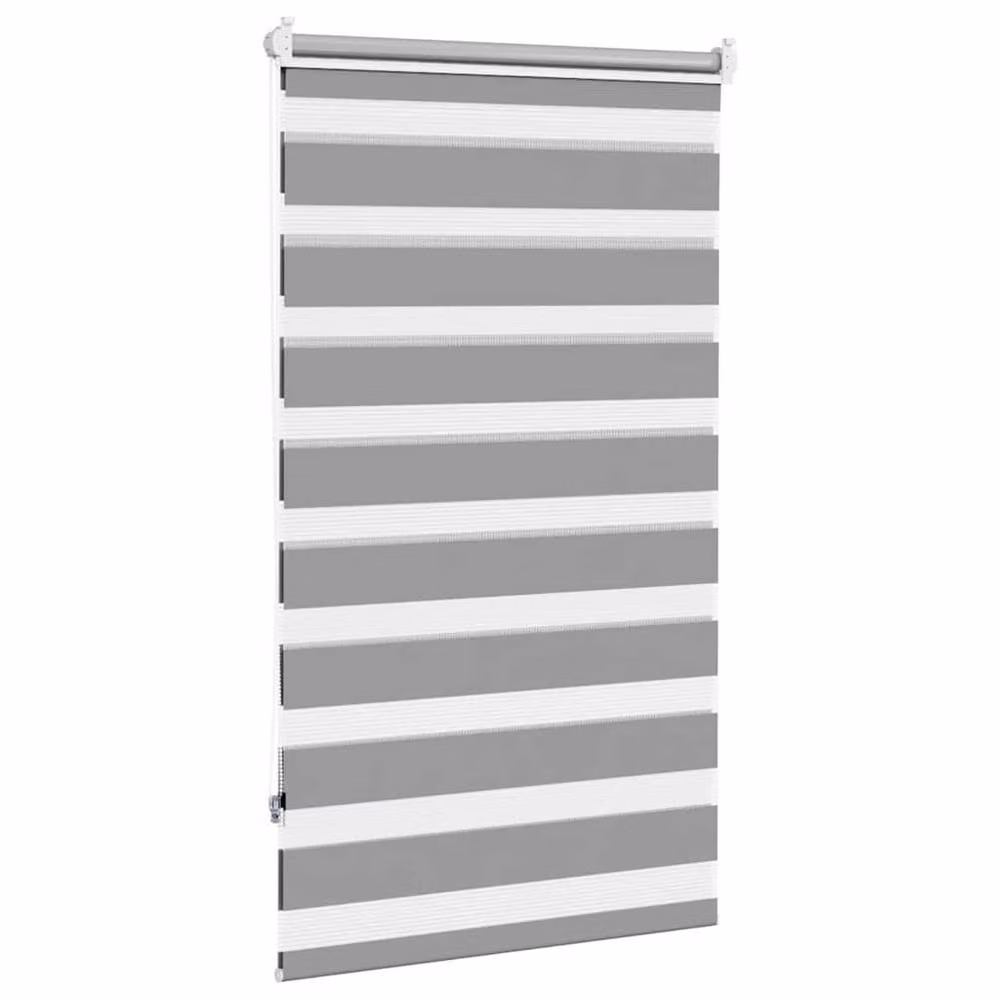 Berkfield Home Zebra Day and Night Blind in Grey and White, W: 90 cm, H: 150 cm – 2