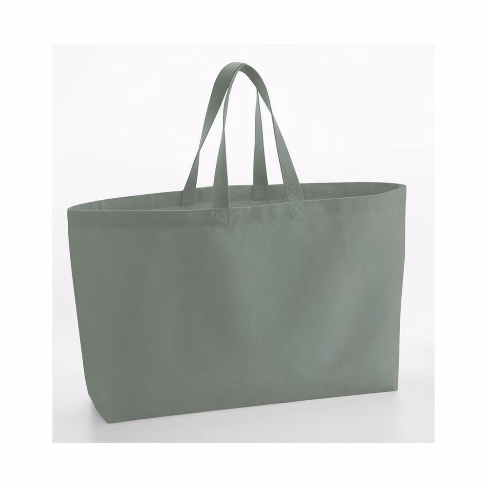 Westford Mill Canvas Oversized Tote Bag in Green, W/D/H: 41.0 x 16.0 x 56.0 cm