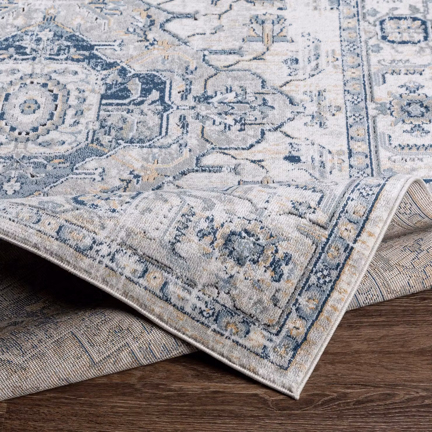 Livabliss Jolie Vintage Boho Traditional Rug in Grey, Blue and Black, W: 200 cm, D: 275 cm – 2