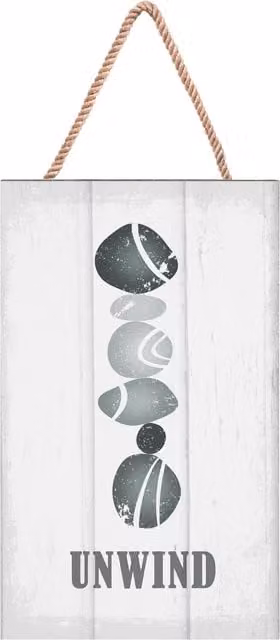 Maison by Premier Madera Spa Abstract Typography Wall Plaque in Grey and White