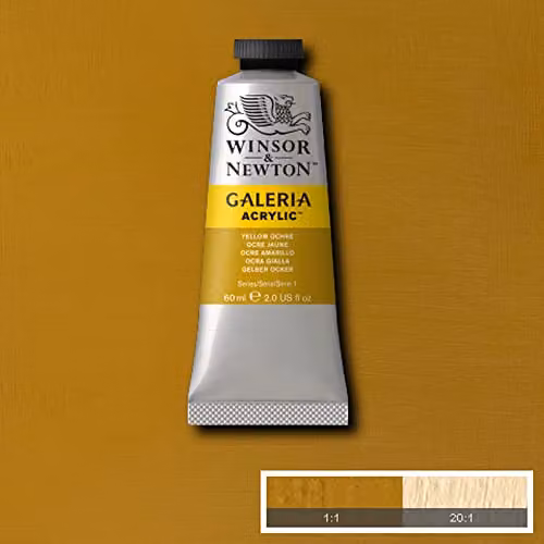 Winsor & Newton Galeria Acrylic Paint, Yellow Ochre, 60 ml – 3