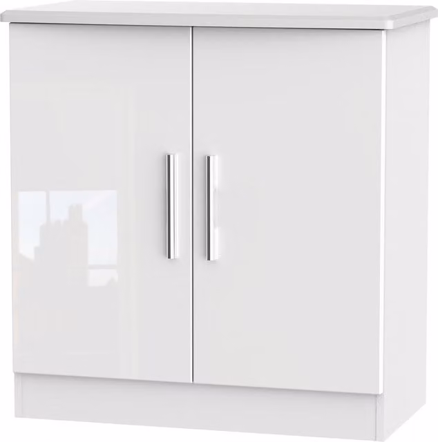 Knightsbridge Modern 2 Door Freestanding Unit in White Gloss