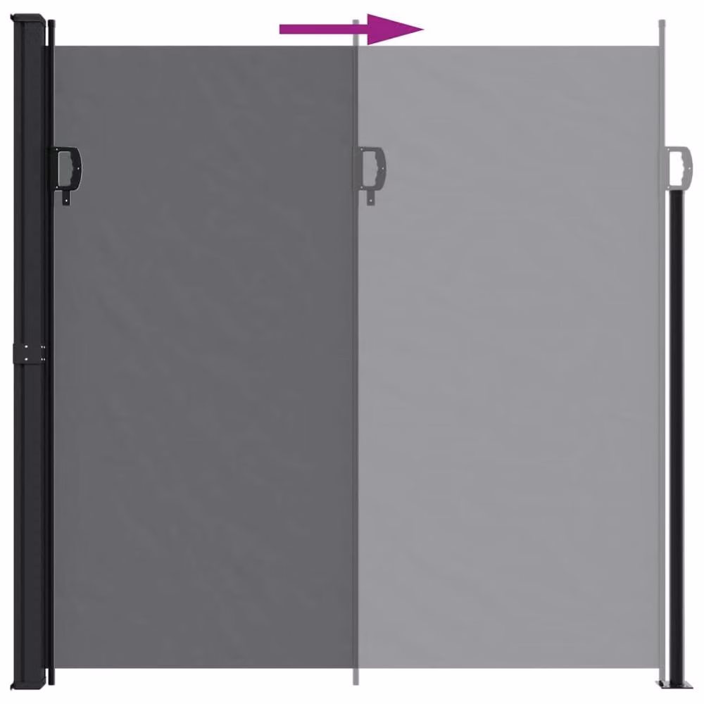 Berkfield Home Black Retractable Wall-Mounted Side Awning in Polyester, W/H: 500 x 200 cm – 4