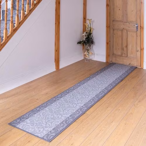 runrug Baroque Hallway Runner Rug in Light Grey, W/D: 60 x 330 cm – 3