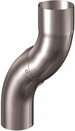 Lindab Majestic Steel One-Piece Downpipe Offset, 100mm, Silver Galvanised Steel