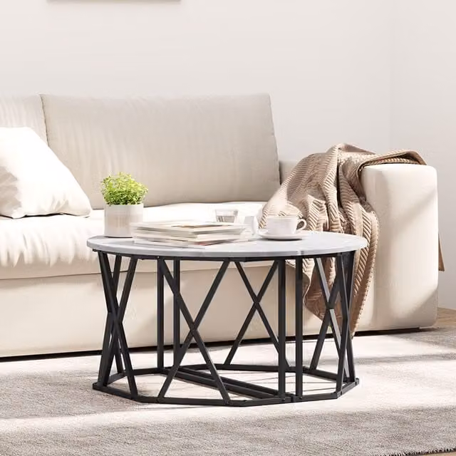 Berkfield Home Sonoma Coffee Table in Grey, W/D/H: 80 x 80 x 42 cm