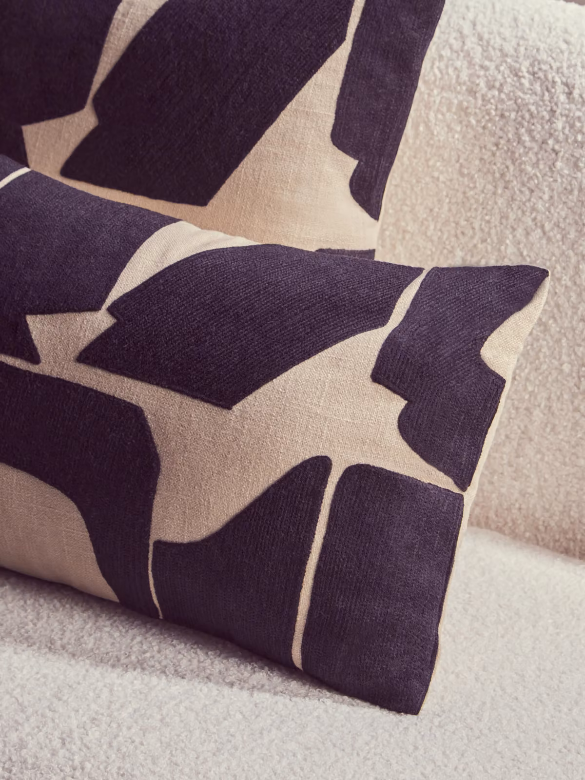 Orsina Bosie Ozella Rectangular Cotton Cushion in Black and Beige – 3