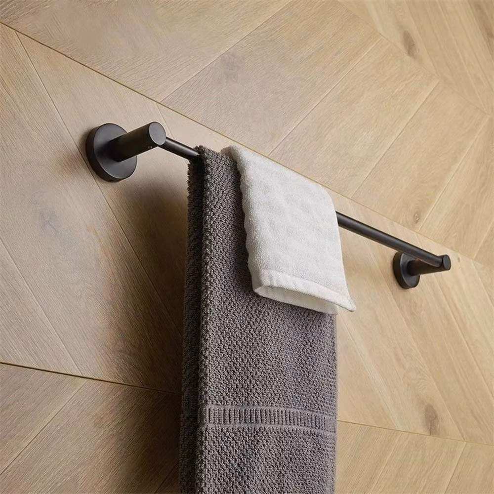 Pawnora Black Stainless Steel Wall Mounted Towel Rail, Width: 37-63 cm – 2