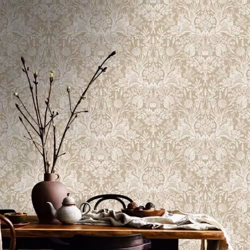 Rasch Harlen Sage Wallpaper Roll in Green and Pink with Botanical and Animal Patterns – 2