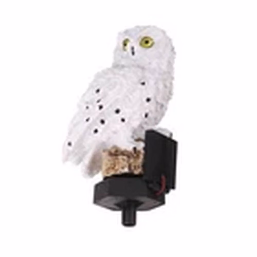 VOGREX White Owl LED Solar Powered Resin Garden Light Outdoor Ornament – 2