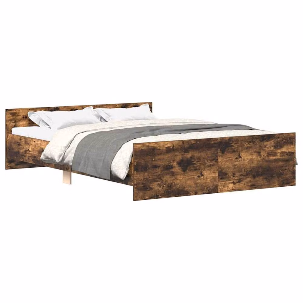 Berkfield Home Durable Bed Frame with Headboard and Footboard in Brown Oak and Pine, W/D/H: 120 x 200 cm – 3