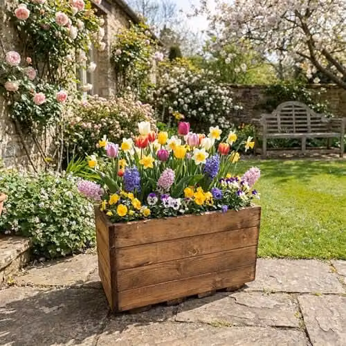 Charles Taylor Brown Wooden Regular Open Garden Vegetable Trough Planter – 1