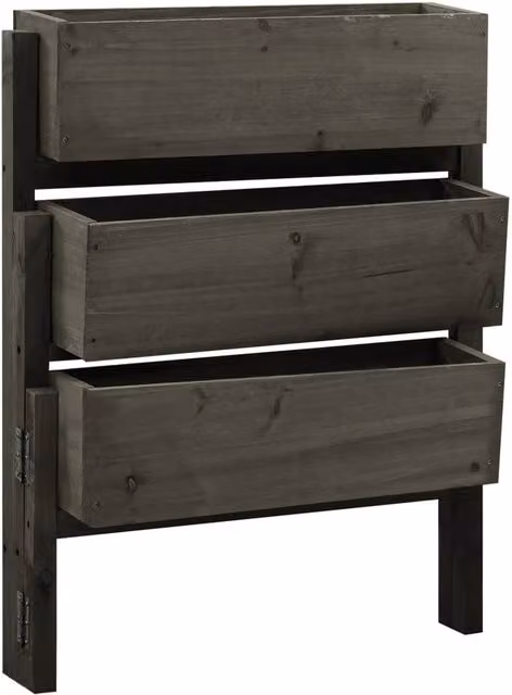 Berkfield Home Grey Folding Wood Planter W: 60 cm, D: 14 cm, H: 75 cm – 1