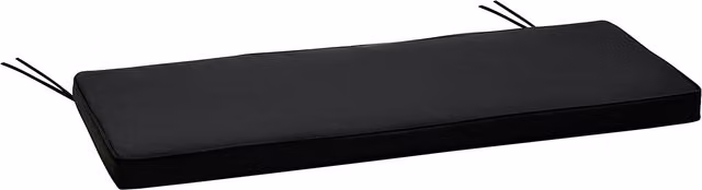 Outsunny 2-Seater Garden Bench Cushion with Ties, Black, W: 110 cm, D: 46 cm – 1