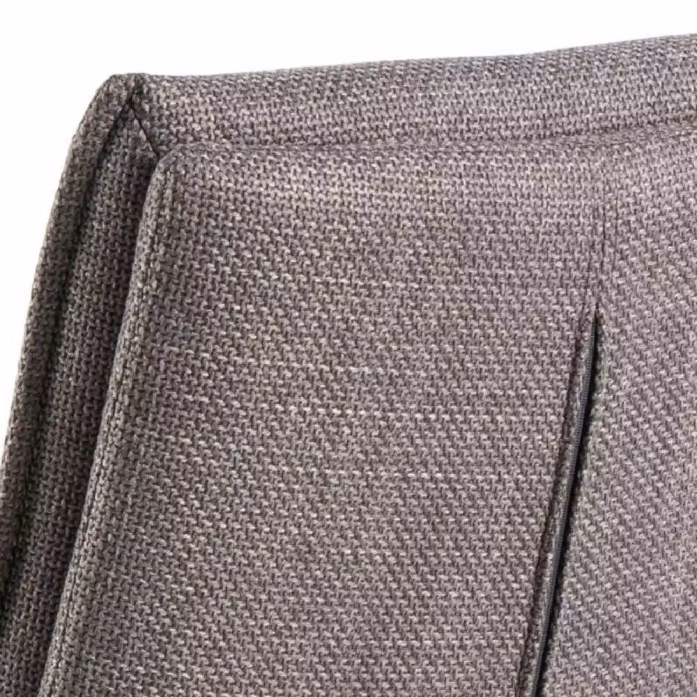netfurniture Kensington Swivel Bar Stool in Light Grey-Brown Fabric with Metal Frame – 4