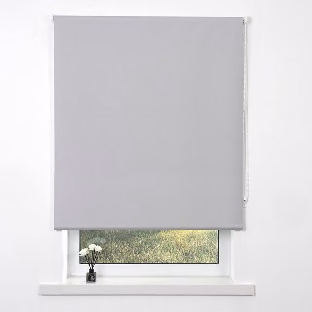 Divante Plain Blackout Roller Blind in Silver, Width: 180 cm