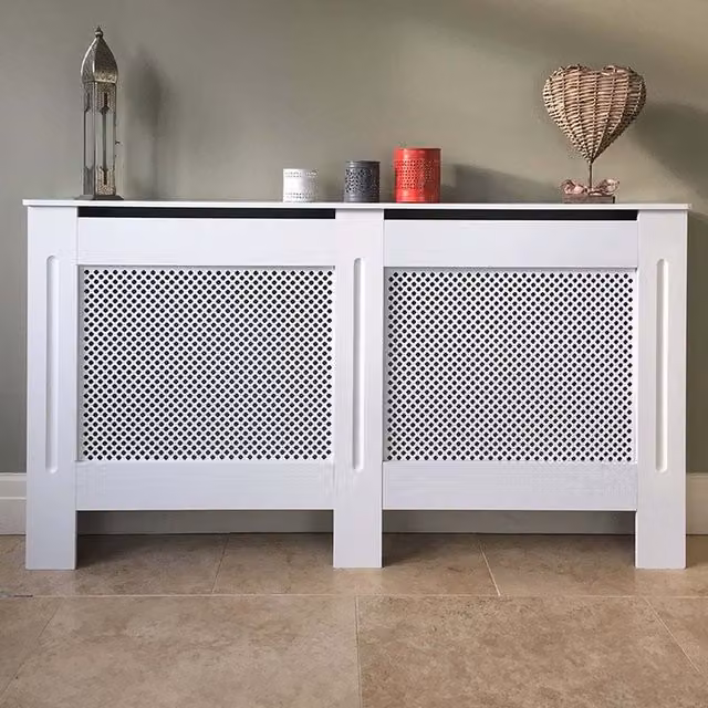 Jack Stonehouse White Painted Geometric Lattice Radiator Cover Large
