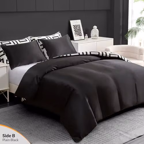 Pamposh Single Reversible Mako Satin Silk Duvet Cover and Pillowcase Set with Zip Closure, W: 135 cm, L: 200 cm – 2