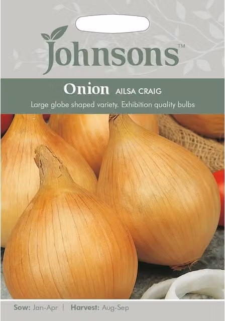 Johnsons Ailsa Craig Onion Vegetable Seeds, Orange