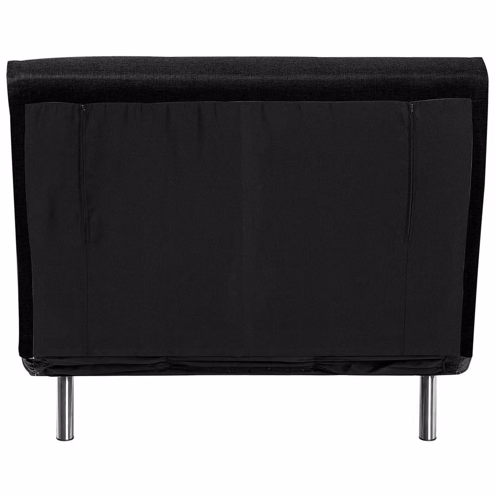 Wyld and Coco Black Woven Fabric Single Fold-Out Sofa Bed with Upholstered Metal Frame – 7