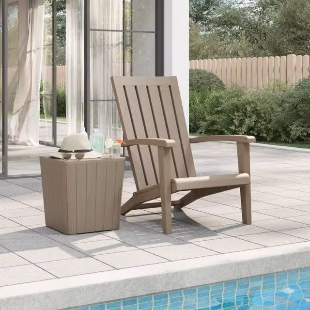 Berkfield Home Garden Adirondack Chair in Light Brown Polypropylene