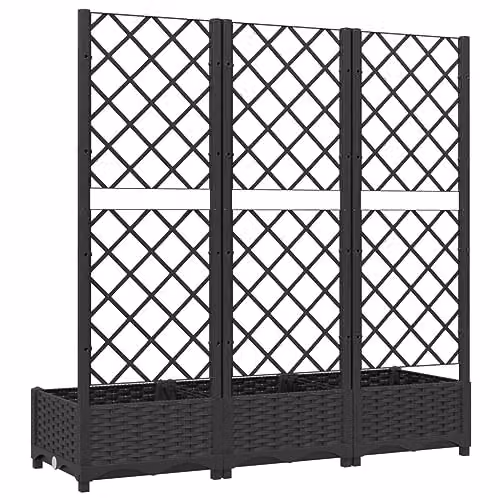 vidaXL Black Plastic Garden Planter Tub W/D/H: 120 x 40 x 121.5 cm – 5