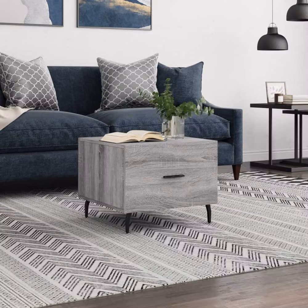 Berkfield Home Decorative Square Coffee Table in Grey Sonoma, W/D/H: 50 x 50 x 40 cm – 2