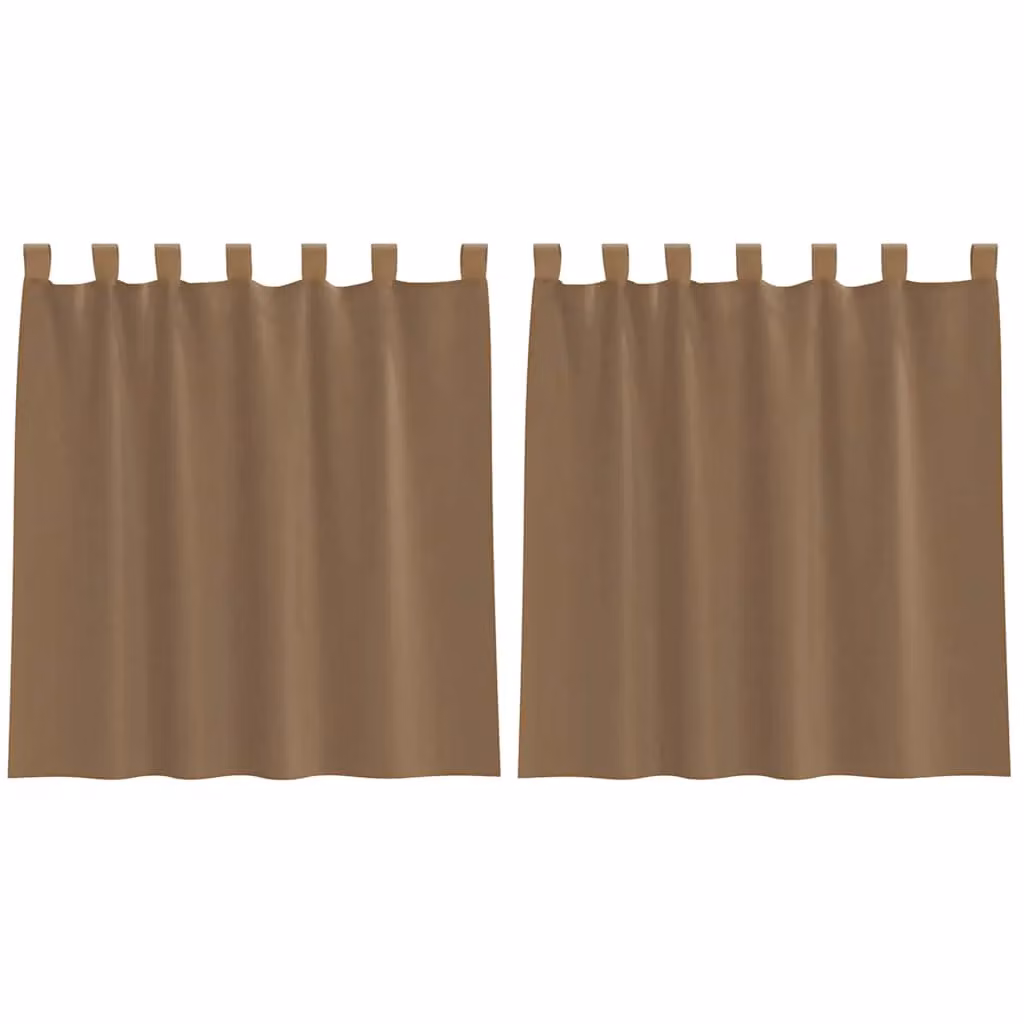 Berkfield Home Transparent Voile Fabric Curtains with Tabs, 2 Pack, Brown, W: 140 cm, H: 140 cm – 2