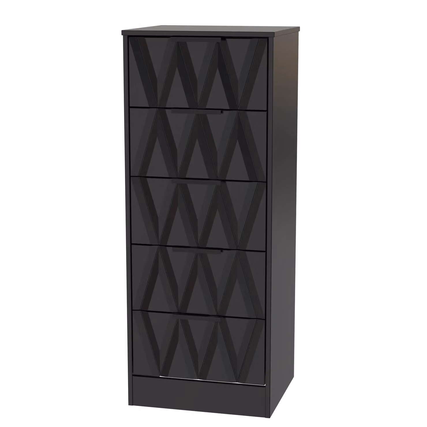 Ready Assembled 2 U Washington 5 Drawer Tall Bedside Chest in True Black – 2