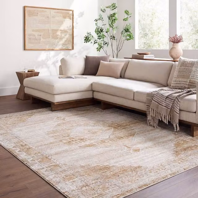 Livabliss Fifth Avenue Vintage Traditional Fringe Living Room Rug in Grey, Brown, Green and Beige, W: 200 cm, D: 275 cm – 1