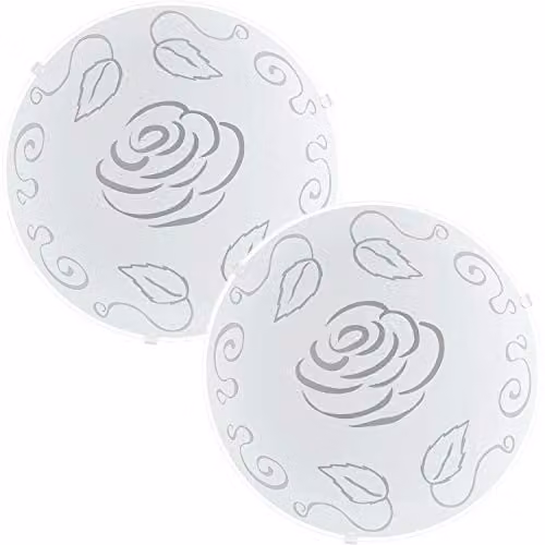 Loops 2 Pack Modern White Wall and Ceiling Light with Satin Glass Shade and E27 Socket