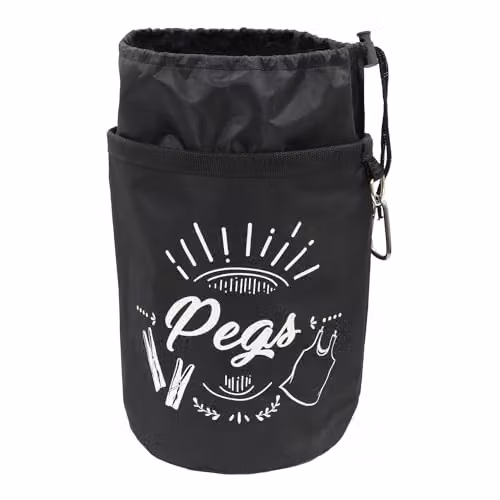 JVL Large Peg Bag with 72 Strong Plastic Pegs in White and Grey – 4