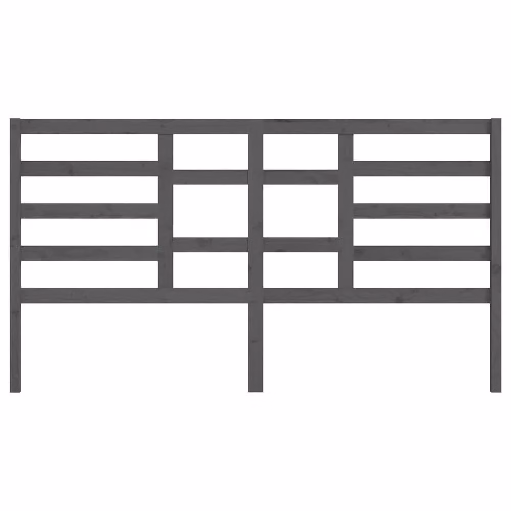 Berkfield Home Grey Rustic Solid Pine Wood Bed Headboard W: 206 cm, D: 4 cm, H: 104 cm – 3