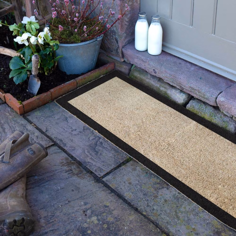 Artsy Mats Black Border Coir Doormat in Beige and Black, W/D: 120 x 40 cm – 3