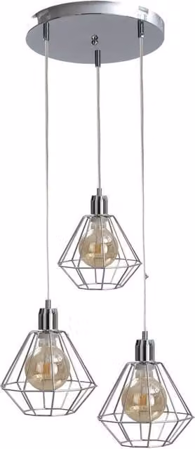 Foskal Cluster Pendant Ceiling Light in Silver, Diameter: 32 cm, 3x E27