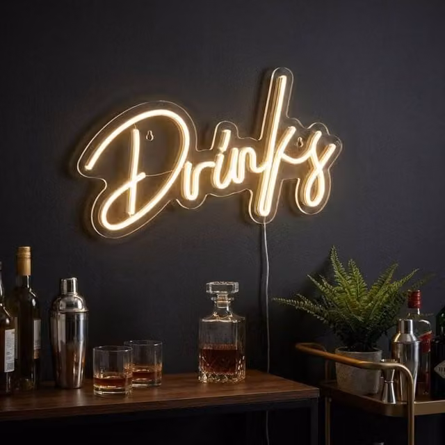 Garden Greatness LED Neon Sign Decoration in Beige and White with Acrylic Effect