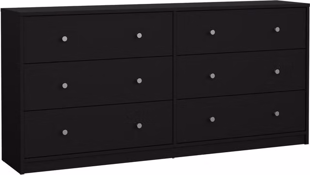 Furniture To Go May Black 6 Drawer Chest of Drawers (3+3)
