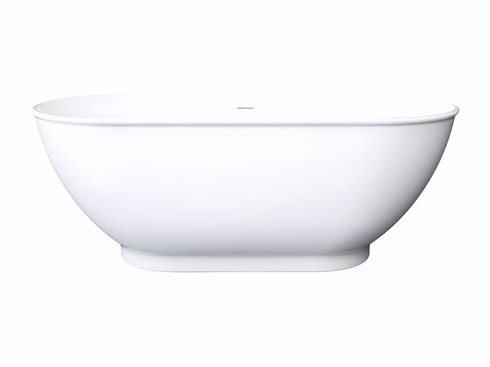 Vente-unique Freestanding Oval Acrylic Bathtub in White, W/D/H: 170 x 75 x 60 cm – 2