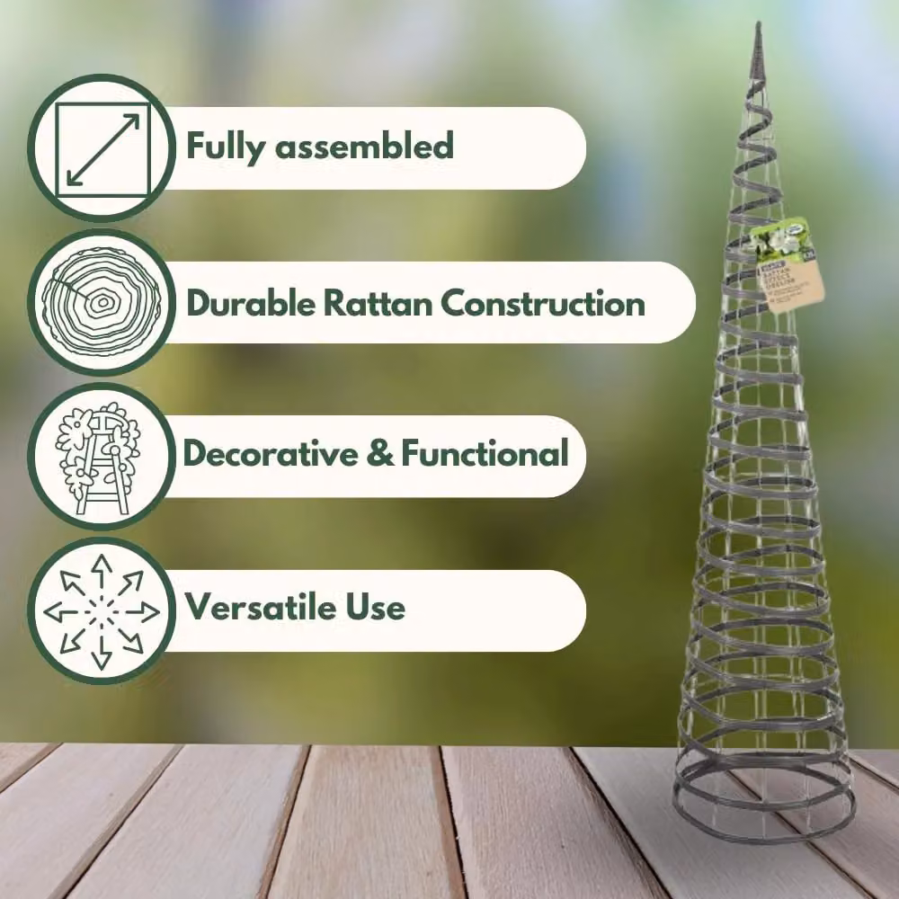 Marco Paul Grey Faux Rattan Obelisk Support, Height: 150 cm – 4