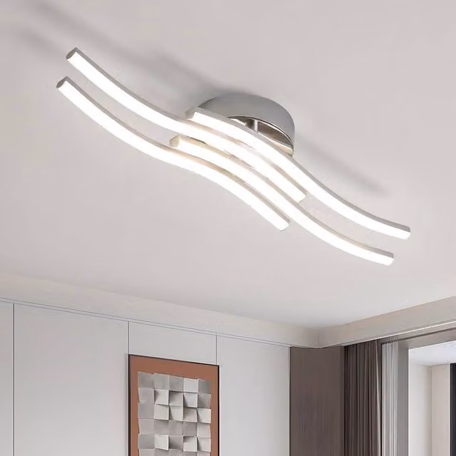 Goeco 24W LED Ceiling Light in Silver, 4500K Cool White