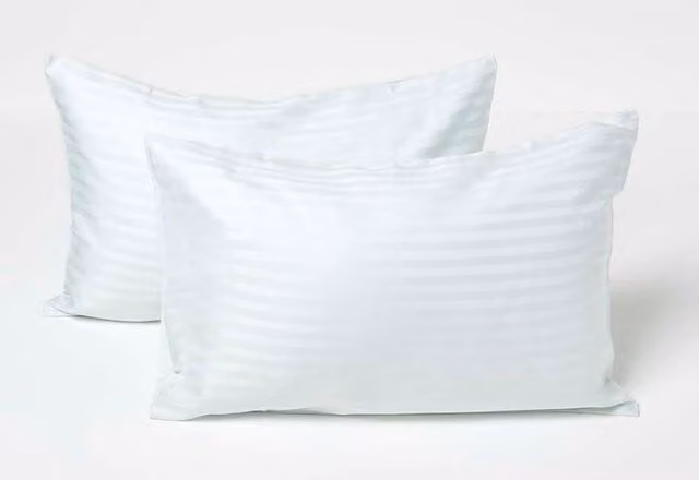 Homescapes Blue Striped Cotton Kids Pillowcases, 2 Pack, W/H: 40 x 60 cm