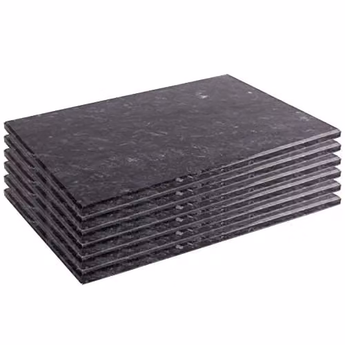 Argon Tableware Marble Rectangle Placemats, Black, Pack of 6, W: 30 cm, D: 20 cm